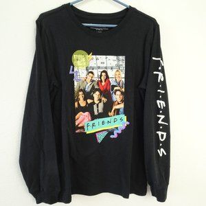 FRIENDS Black Long Sleeve Tee with Colorful Graphic